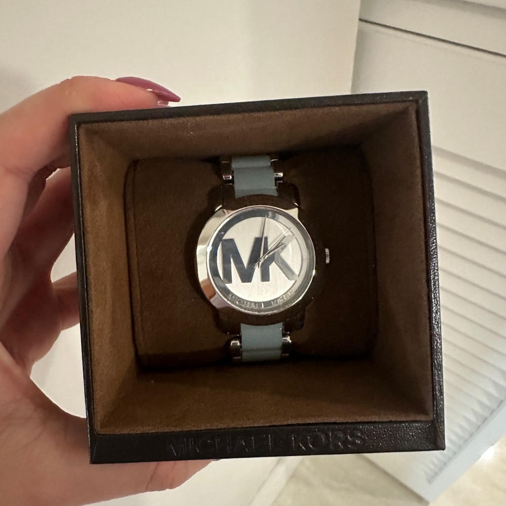 Michael Kors Blue and Silver Watch